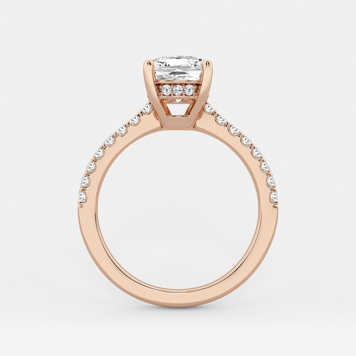 Additional Image 1 for  2 3/4 ctw Elongated Cushion Lab Grown Diamond Hidden Halo Engagement Ring
